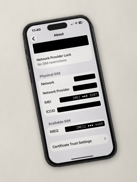 Screenshot from the video: the front of the phone